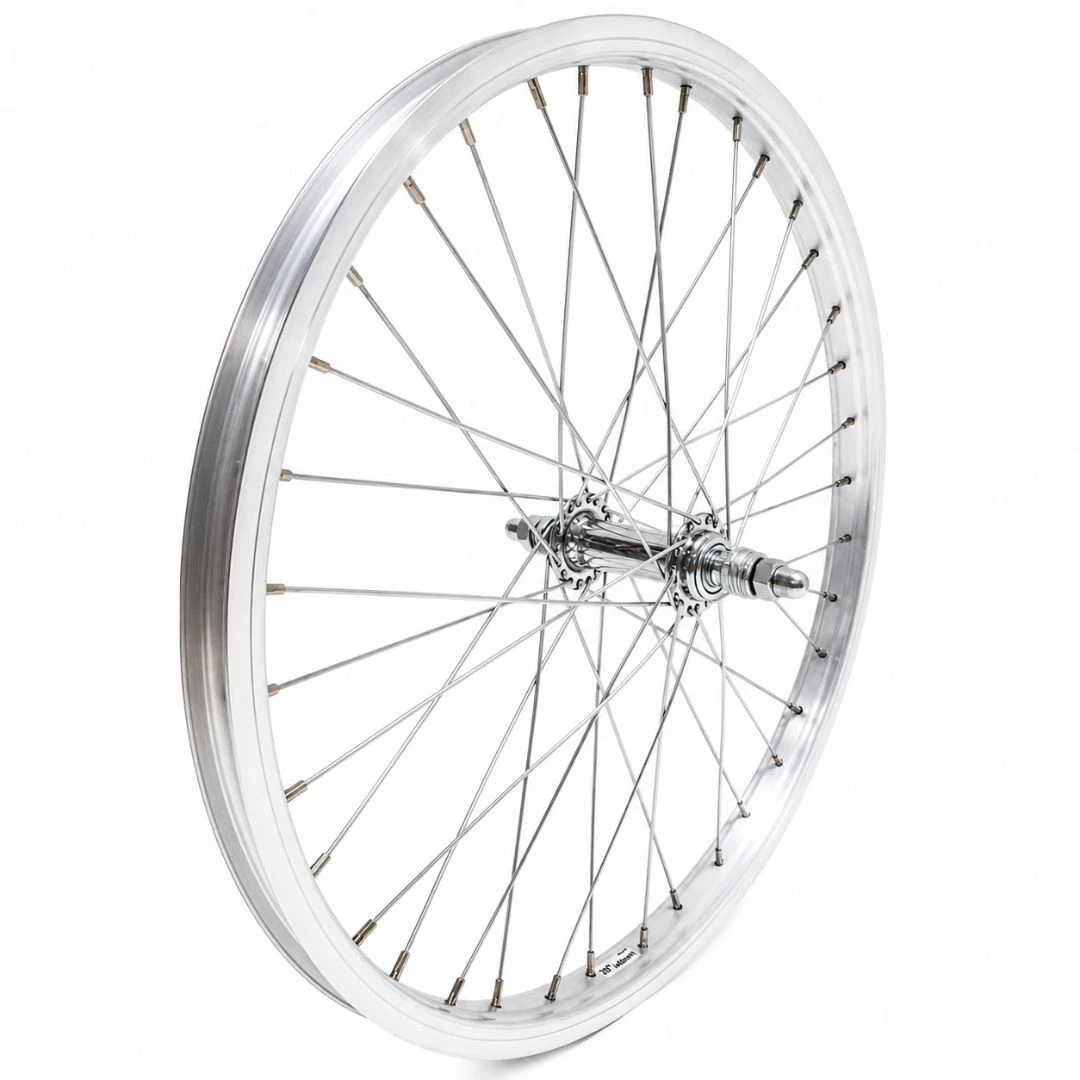 2. Roata fata LYRA 20", Silver, CNC, Spite Nichelate, Butuc Fata 36H