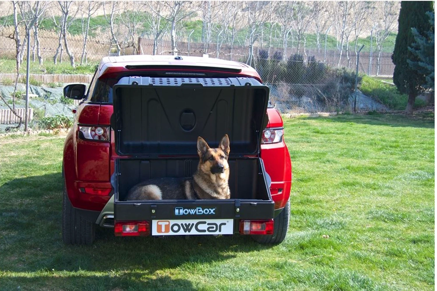 2. Cutie portbagaj pe carligul de remorcare Towbox V1 DOG Negru