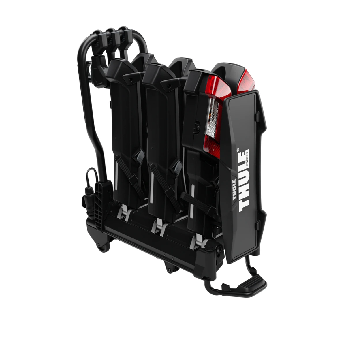 4. Suport pentru 3 biciclete, Thule EasyFold 3, cu prindere pe carligul de remorcare