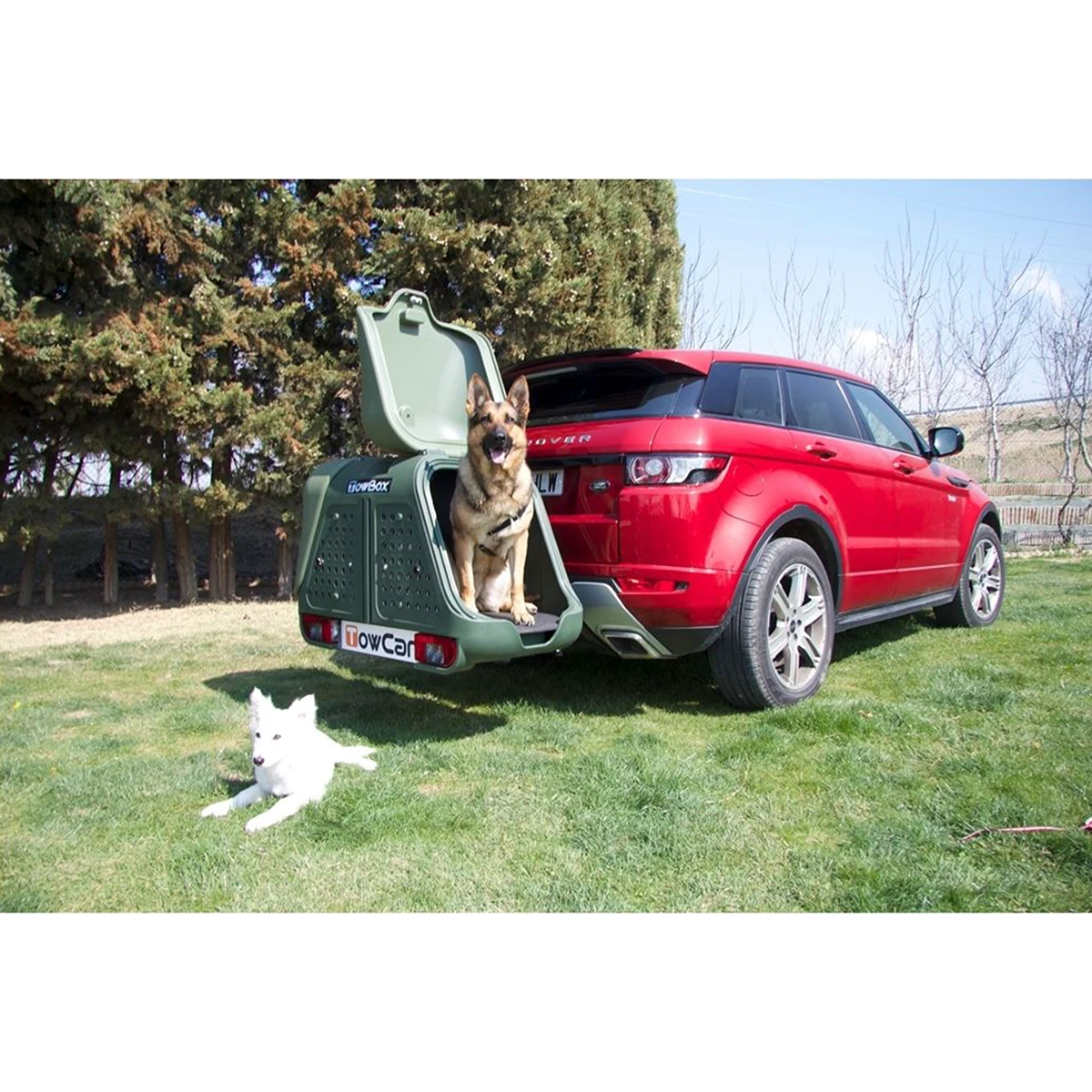 3. Cutie portbagaj pe carligul de remorcare Towbox V2 DOG Verde