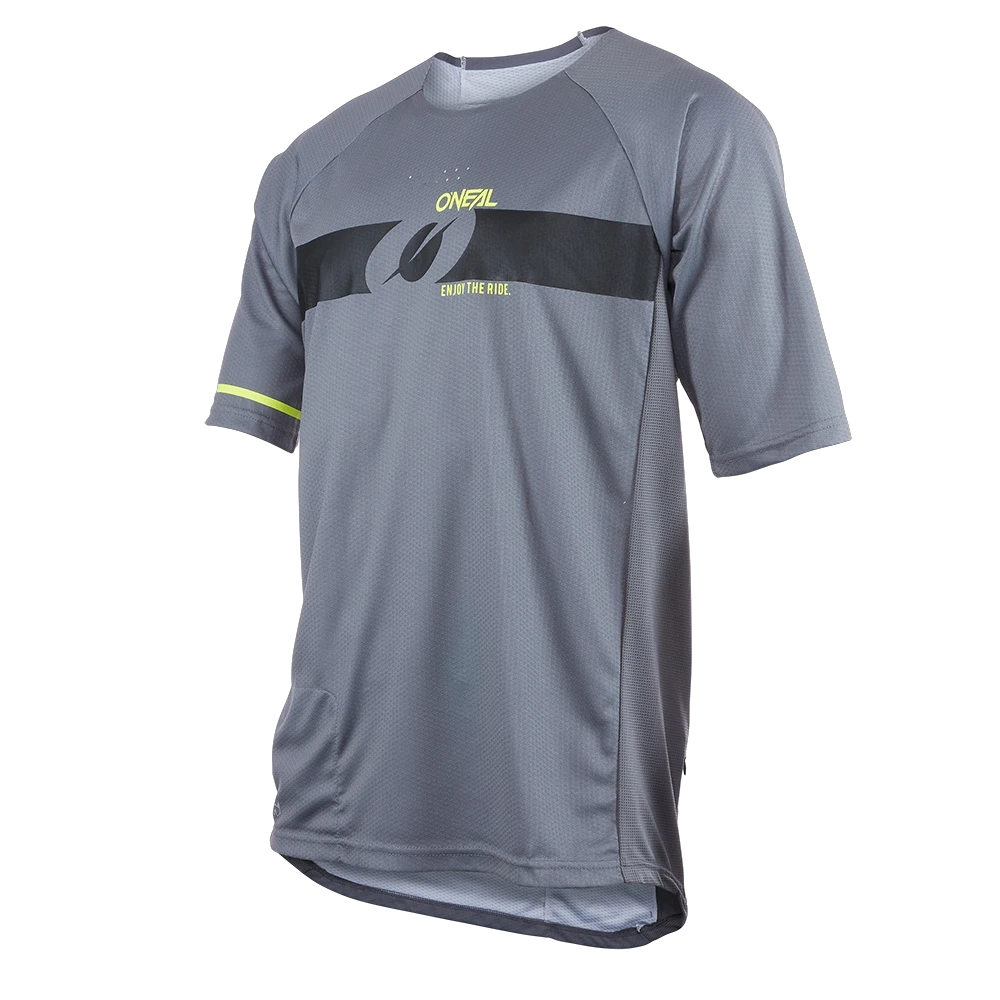 1. Tricou Ciclism O'Neal Pin IT Jersey Gri-Galben S