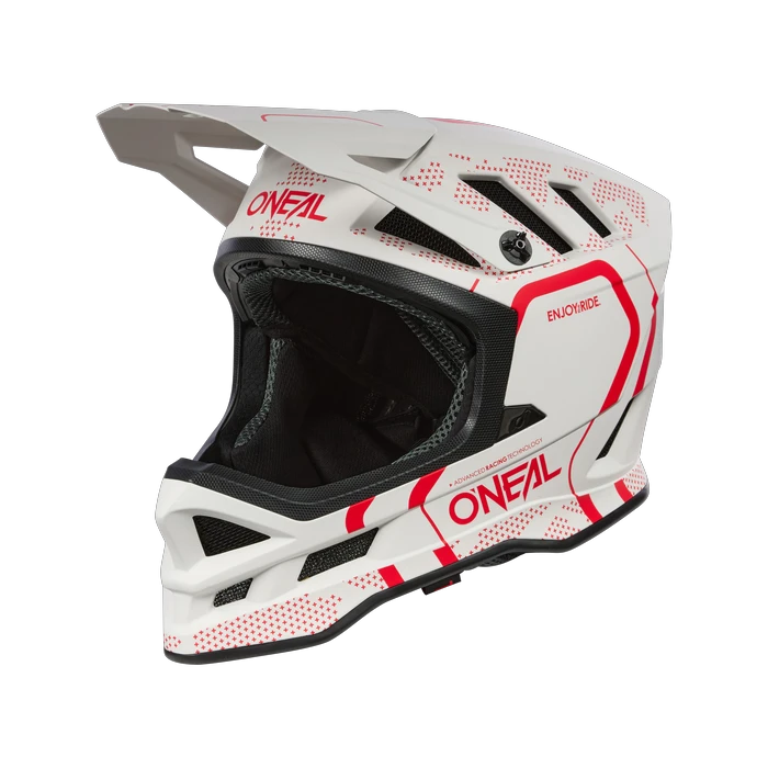 1. Casca Full Face O'Neal Blade Strike poliacrilit V25 L Alb-Rosu
