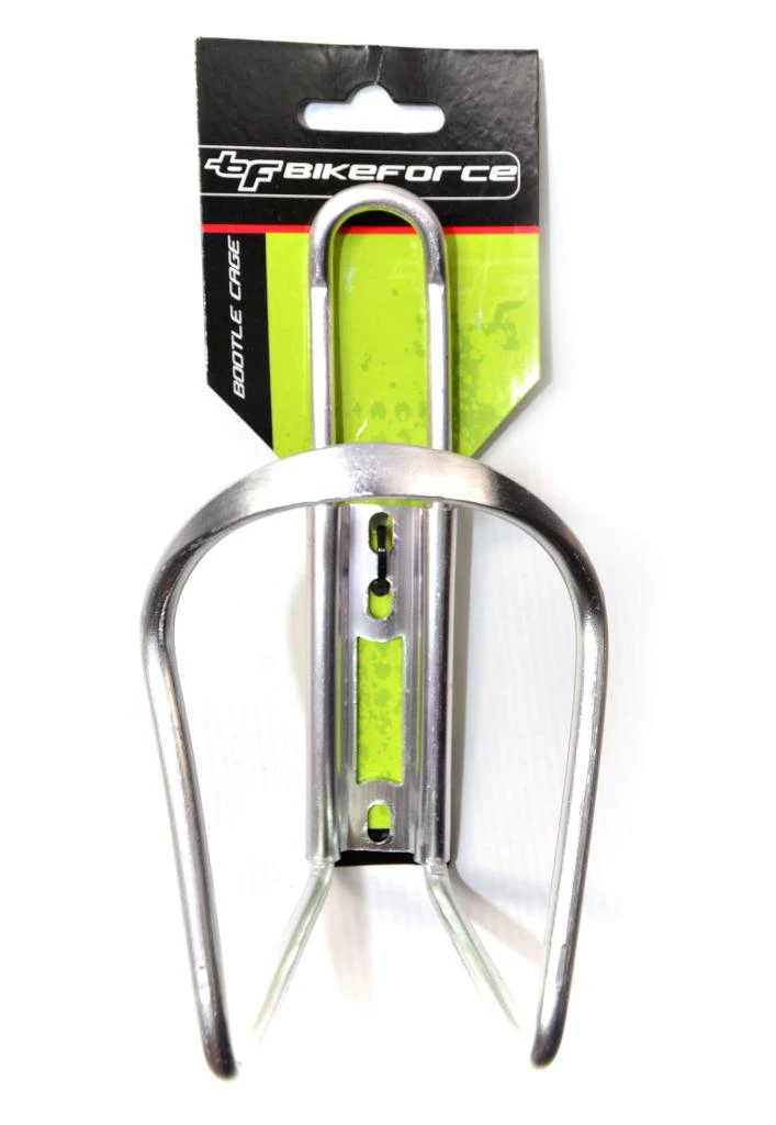 1. Suport Bidon Bicicleta Bikeforce Aluminiu Argintiu