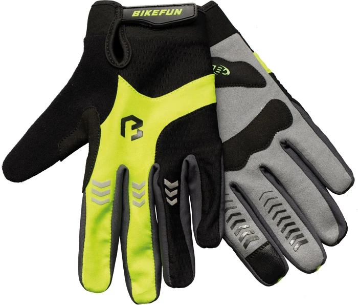 1. Manusi Bicicleta Lungi BikeFun Controll, negru-verde-neon L