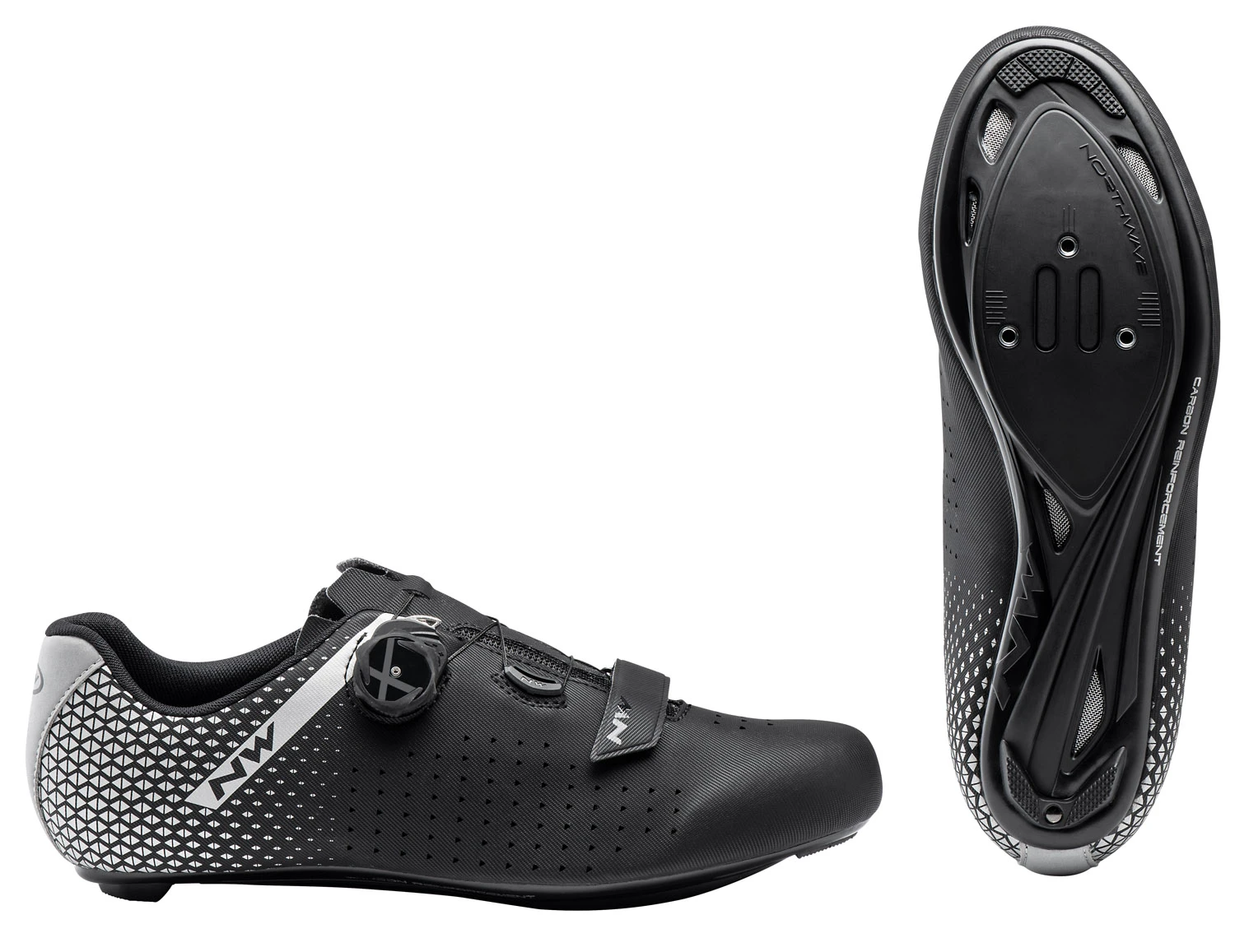 1. Pantofi Northwave Road Core Plus 2, 41, negru-argintiu