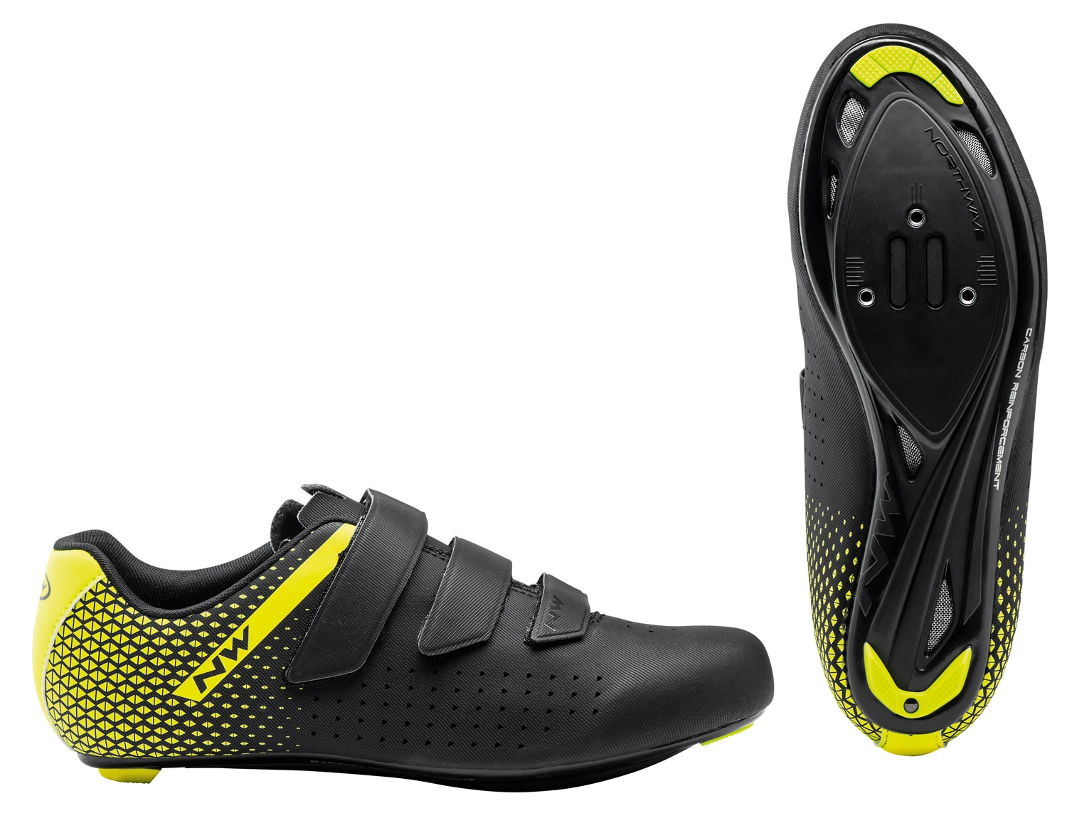 1. Pantofi Northwave Road Core 2, 44.5, negru-galben