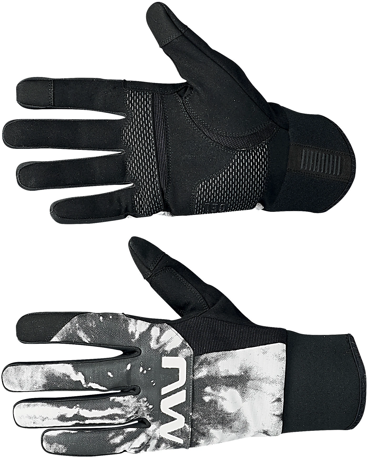 1. Manusi bicicleta Northwave Fast Gel Reflex, negru-reflectorizant - M