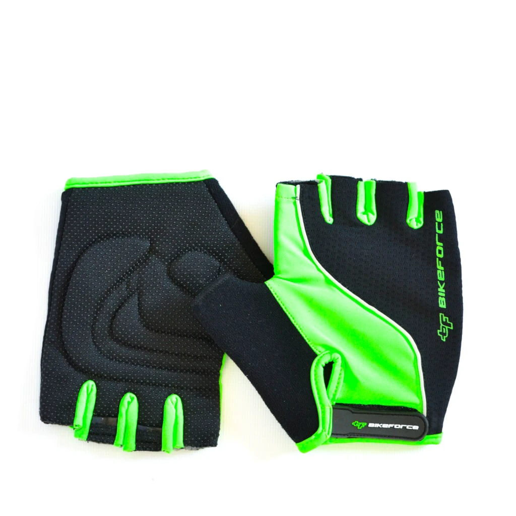 1. Manusi Bicicleta Bikeforce Slipy green-black L