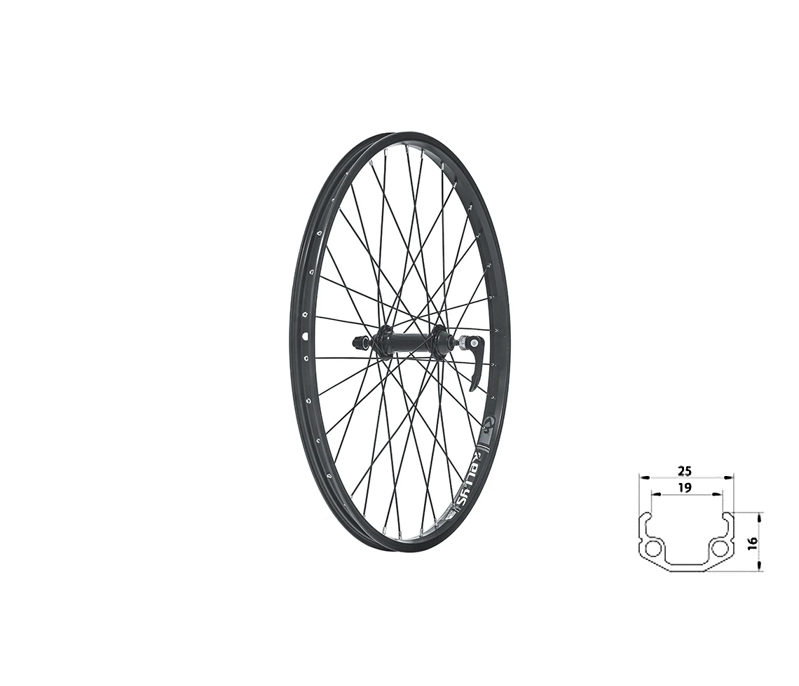 1. Roata Bicicleta Fata KLS Wasper V-brake F 24 Negru