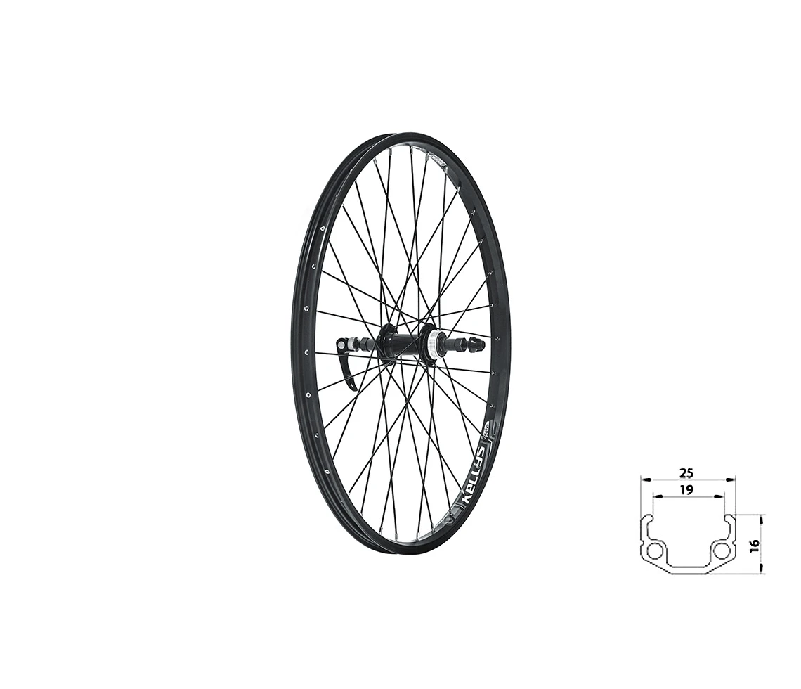 1. Roata Bicicleta Spate KLS Wasper Freewheel V-brake R 24 Negru