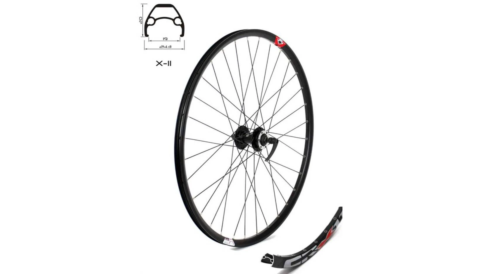 1. Roata Fata Crosser X11 32H 27.5 QR disc 6 suruburi cu Butuc Joytech JYD761