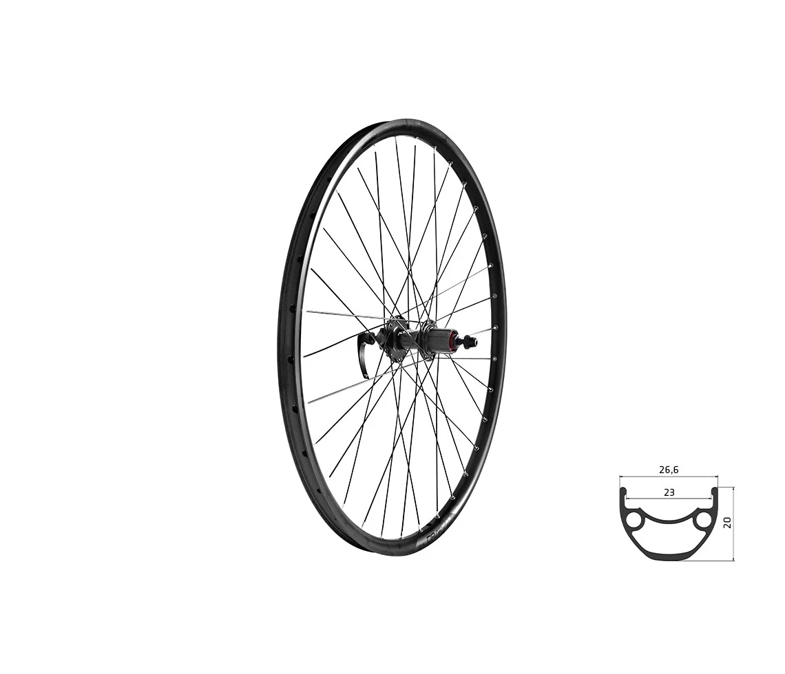 1. Roata Bicicleta Spate KLS Draft DSC 23R 26 Negru