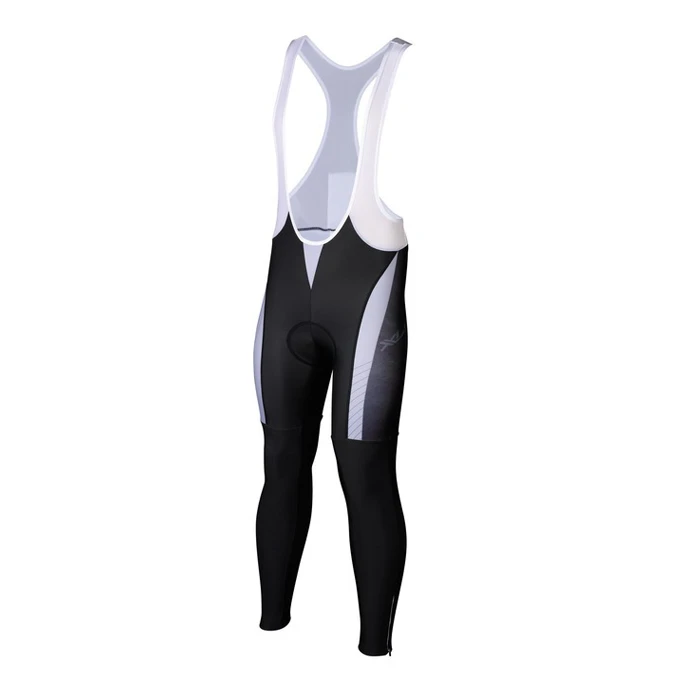 1. Pantaloni Ciclism Lungi, Bretele, XLC PRO TR-S20, negru-gri M