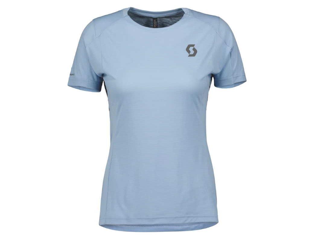 1. Tricou Ciclism Tehnic Scott Trail Run Short Sleeve, Dama, Glace Blue XS