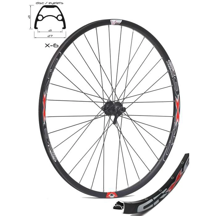 1. Roata Bicicleta Fata Crosser X6 32H 28 QR Disc butuc Shimano TX505, negru