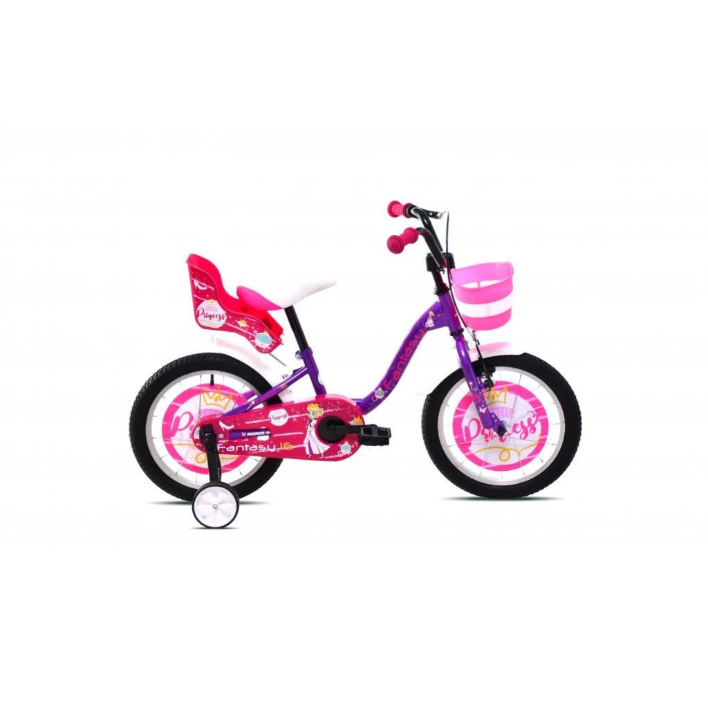 1. Bicicleta Copii cu Roti Ajutatoare Capriolo Fantasy 16 Violet-Roz