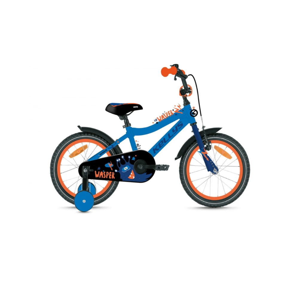 1. Bicicleta Copii cu Roti Ajutatoare Kellys Wasper 16 Albastru