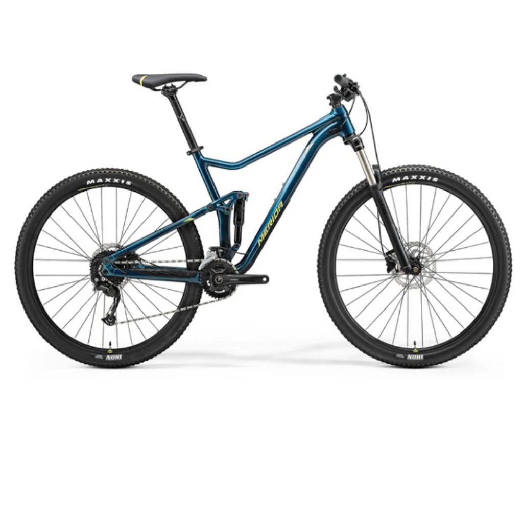 1. Bicicleta Full Suspension Merida One Twenty RC 300, albastru-lime L