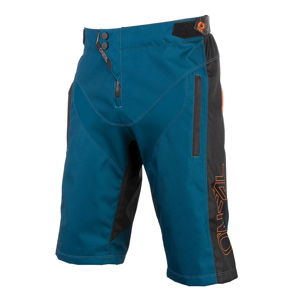 1. Pantaloni Ciclism Scurti O'Neal Element Fr Hybrid, petrol-portocaliu 30/46