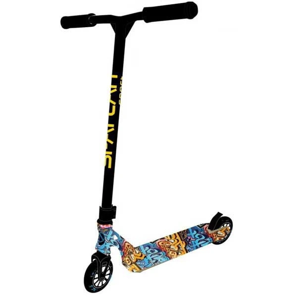 1. Trotineta Wrap Stunt Scooter, negru/portocaliu