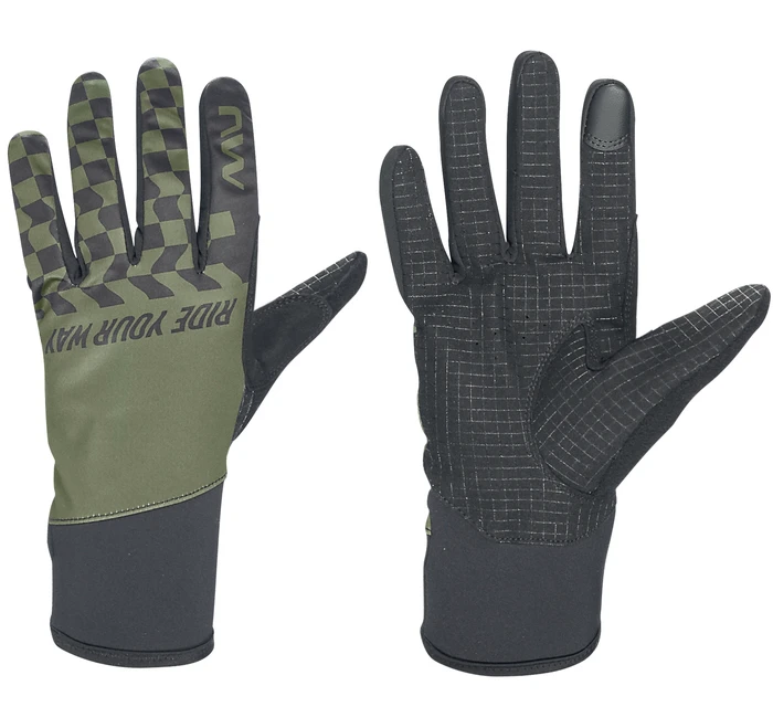 1. Manusi Bicicleta Lungi Iarna Northwave Winter Active Verde-Negru M