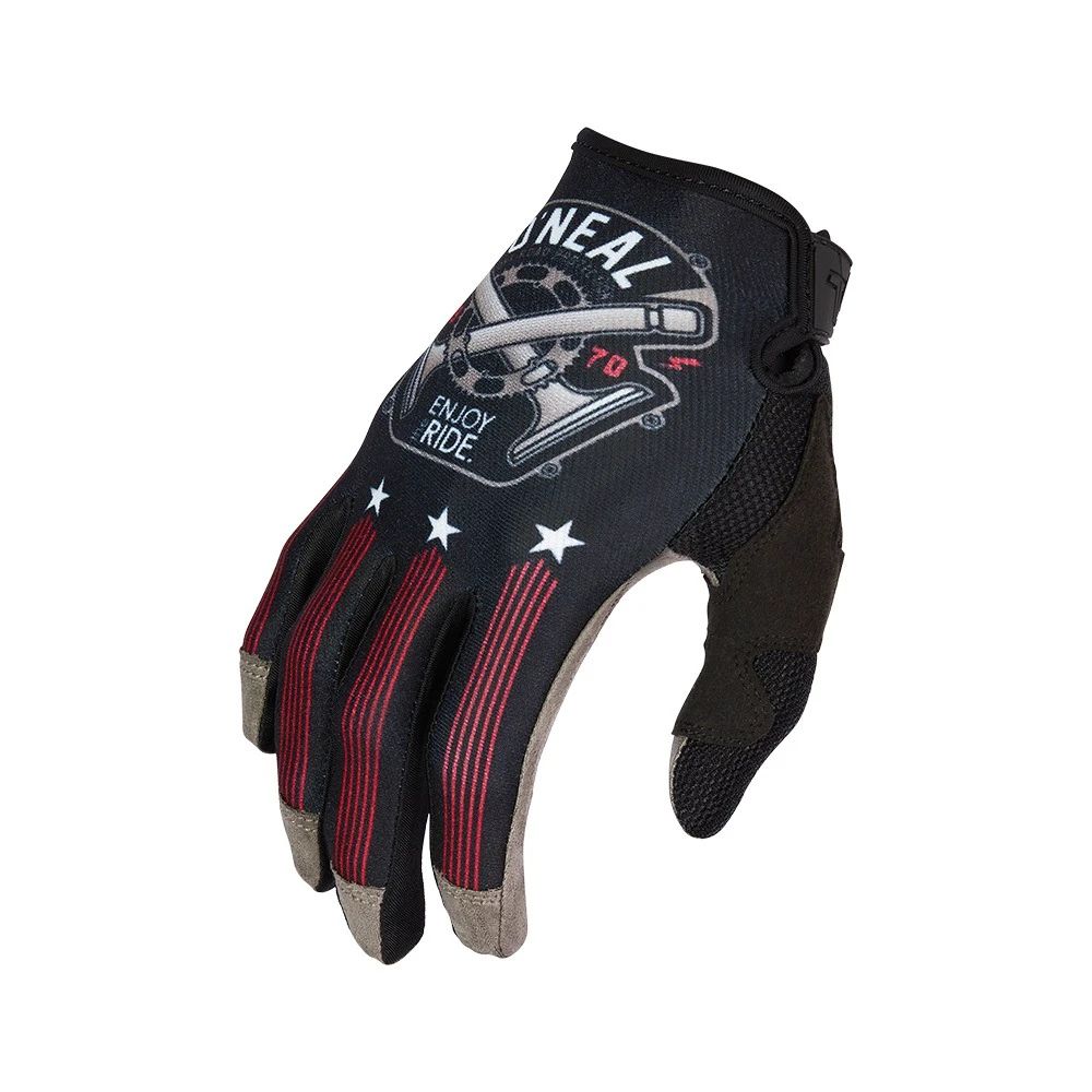 1. Manusi Bicicleta Lungi O'Neal Mayhem Piston Negru-Rosu-Alb M