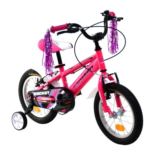 1. Bicicleta Copii cu Roti Ajutatoare Capriolo Rocket 14 Roz
