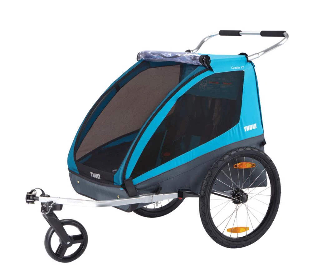 1. Remorca Bicicleta THULE Coaster XT, set bicicleta + roata plimbare, albastru