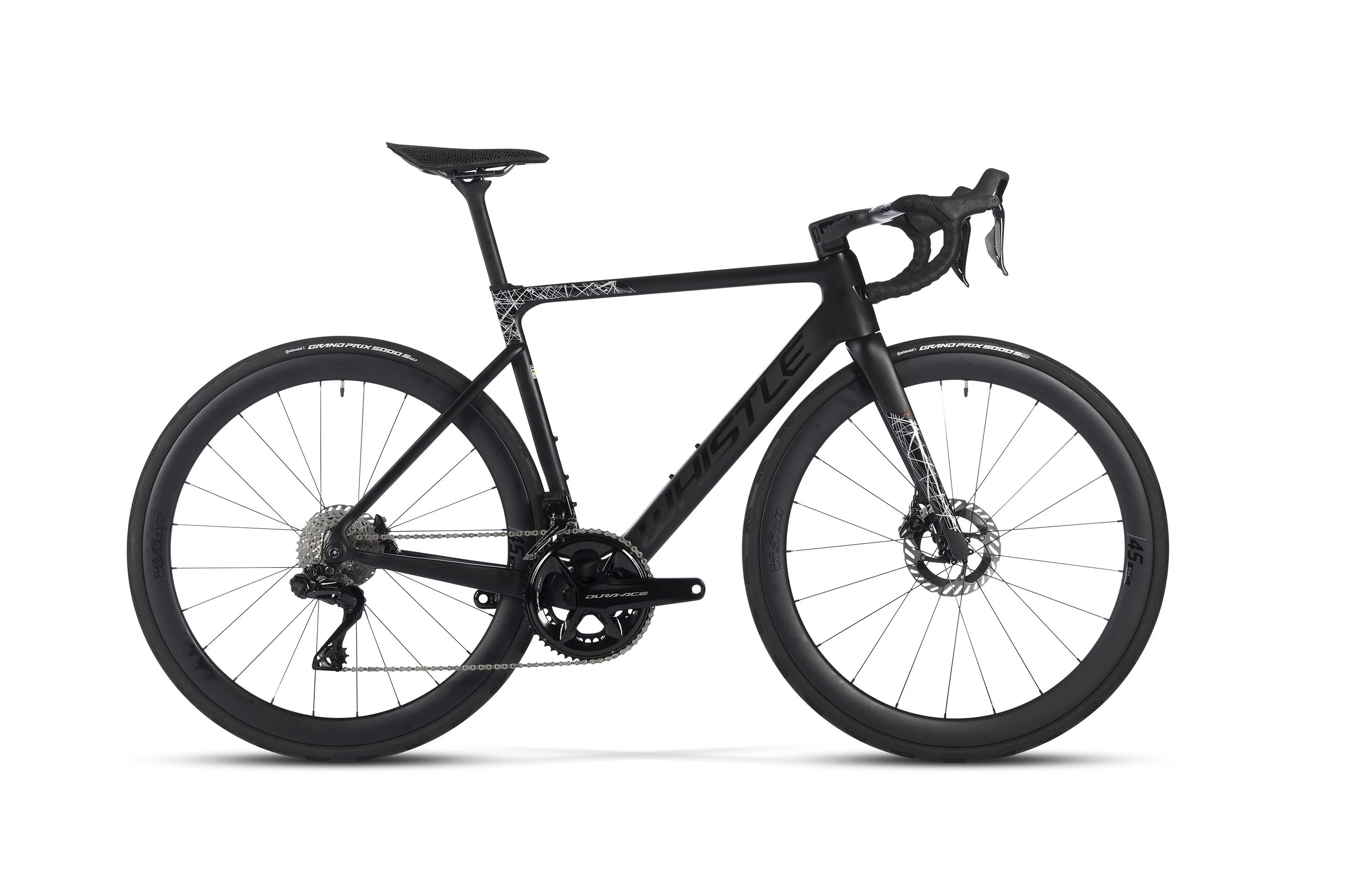 1. Bicicleta de sosea WHISTLE Vaero 2R Carbon T1000 Shimano Dura Ace Di2 cu Power Meter UCI approved, BLACK, 49 cm