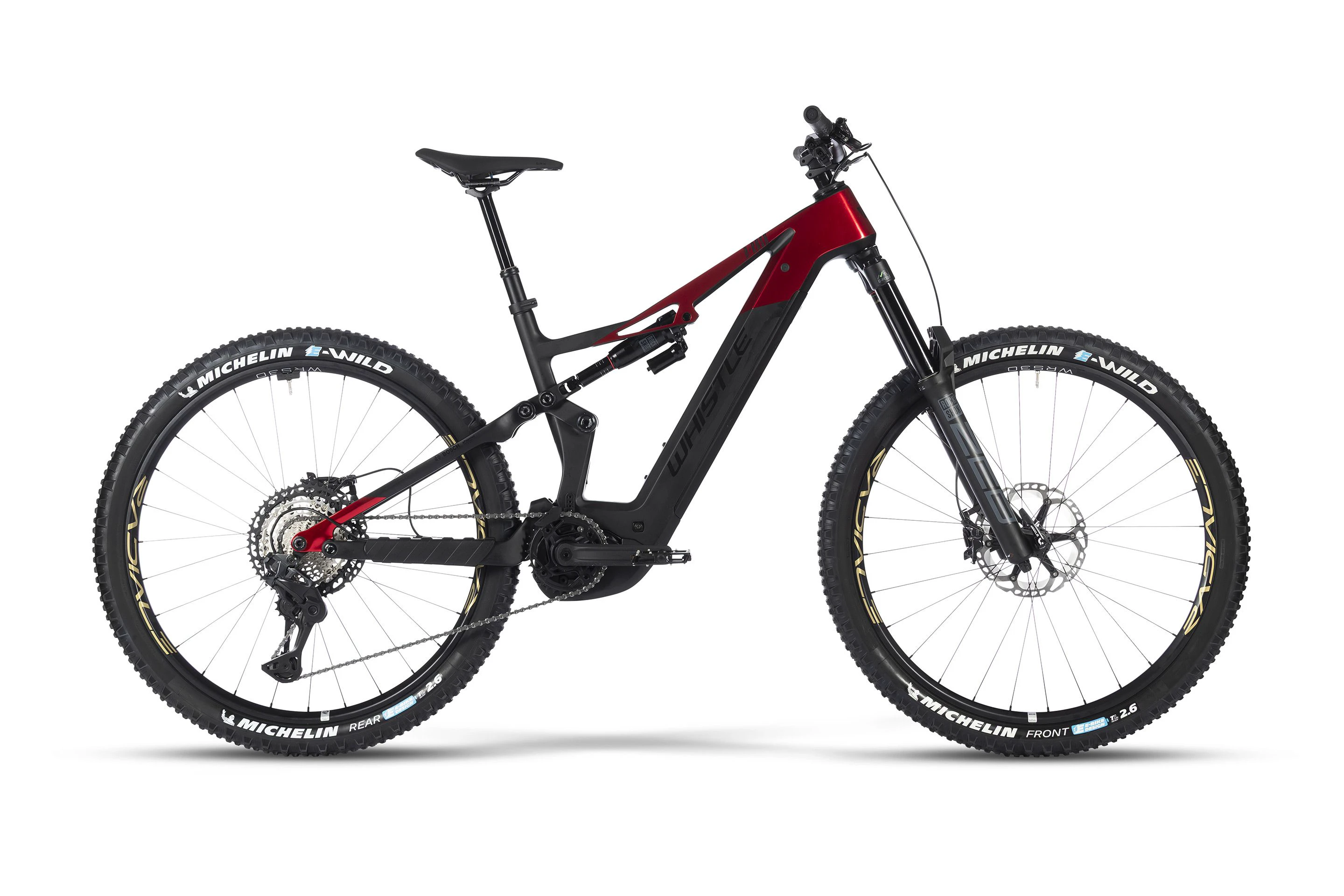 1. Bicicleta Electrica MTB Full Suspension WHISTLE B-Rush C10.6 Full Carbon NEW Bosch CX 800Wh - 120Nm, BLACK/GOLD, 44 cm