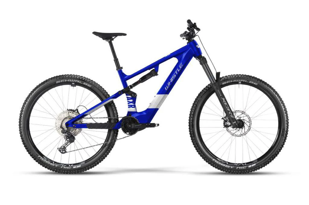 1. Bicicleta Electrica MTB Full Suspension WHISTLE AXR RA4.7 Avinox M2 XT 800Wh - 125Nm, BLUE/SILVER, 48 cm
