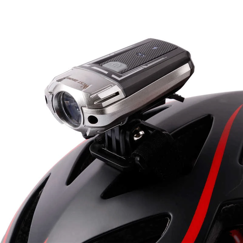 1. Far bicicleta Carsons pentru casca sau ghidon, reincarcabil USB, 3 moduri luminare, negru