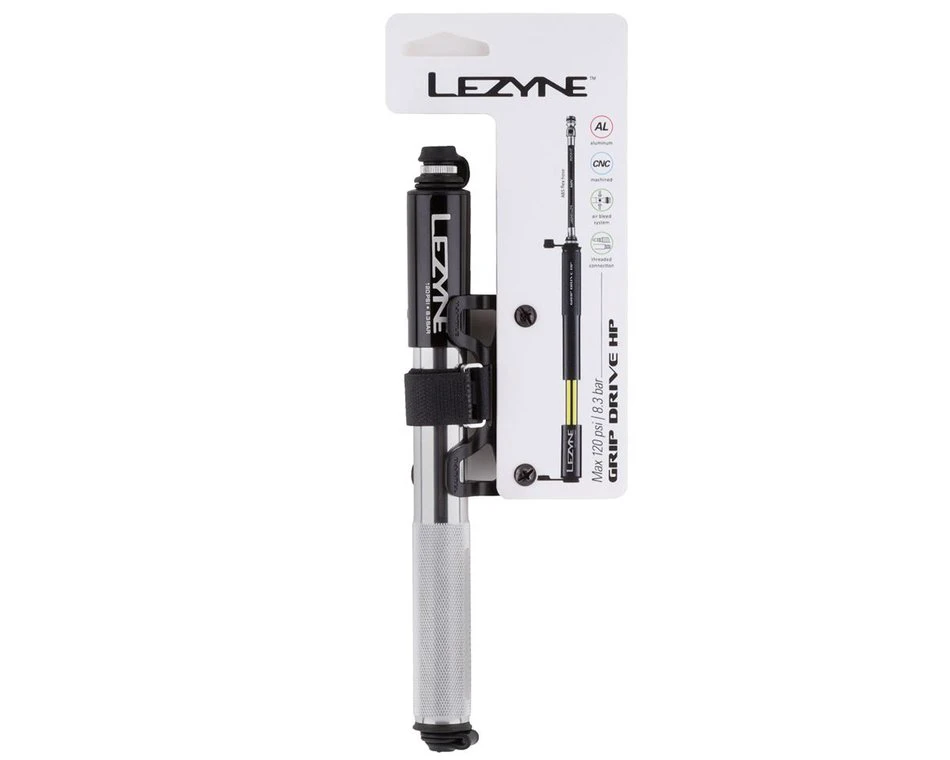 1. Pompa profesionala LEZYNE SPORT DRIVE HP, marime S, 120psi, 8.3 bari, 170 mm lungime, 75g greutate, culoare argintie