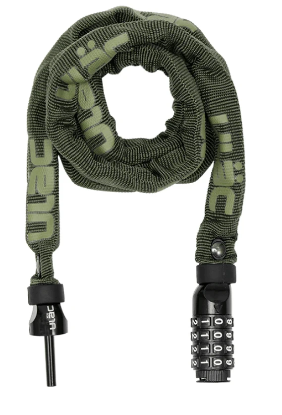 1. Antifurt Ulac 52nd Street cu cifru, otel calit ultra-rezistent, lungime 120cm, rezistent la taiere sau rupere, culoare kaki