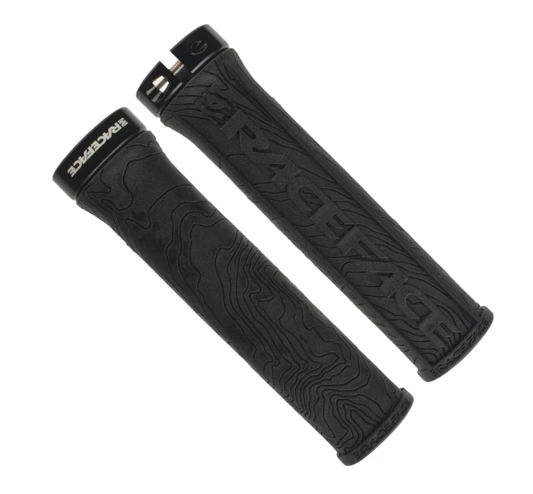1. Mansoane Race Face Grip Half Nelson W/Lock, material cauciuc, strat superior moale, 1 pereche, culoare neagra
