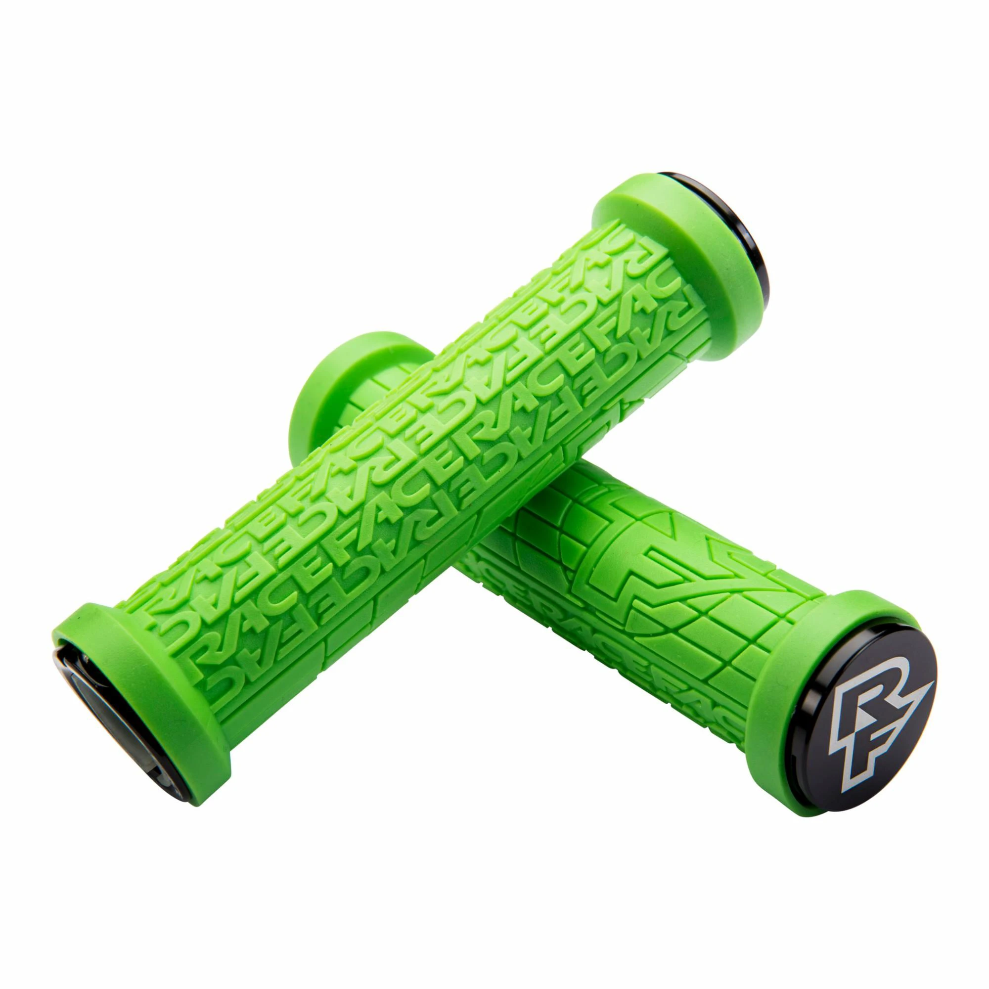 1. Mansoane Race Face Grippler Lock On, material cauciuc, strat superior moale, 1 pereche, culoare verde