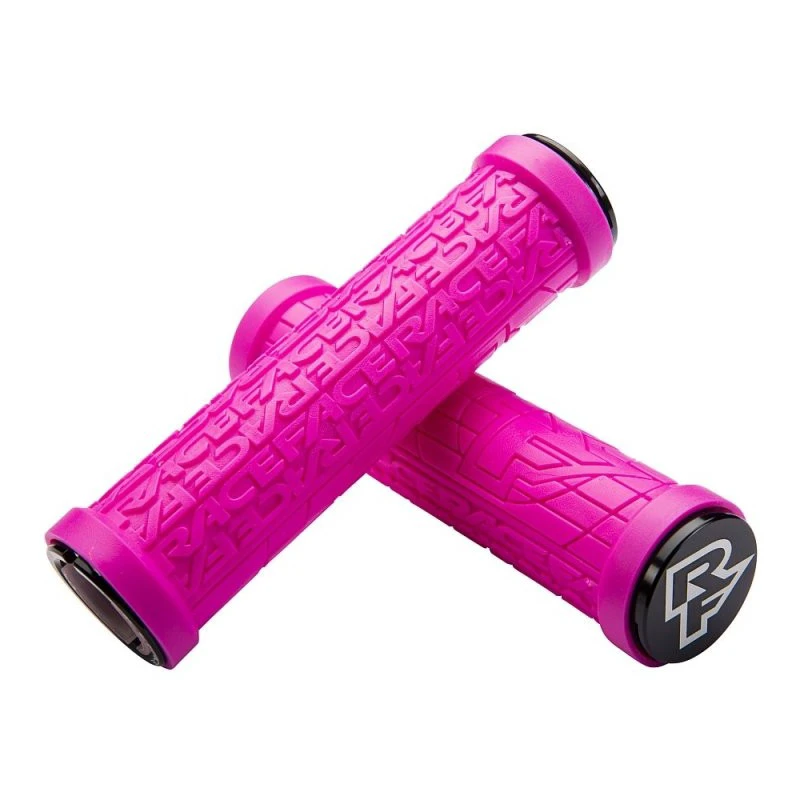 1. Mansoane Race Face Grippler Lock On, material cauciuc, strat superior moale, 1 pereche, culoare magenta