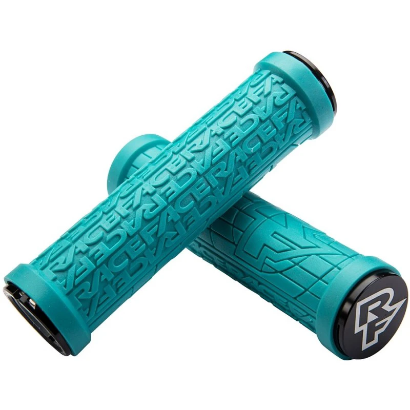 1. Mansoane Race Face Grippler Lock On, material cauciuc, strat superior moale, turcoaz