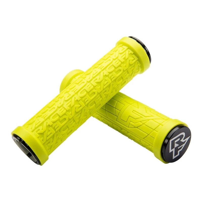 1. Mansoane Race Face Grippler Lock On, material cauciuc, strat superior moale, 1 pereche, culoare galbena