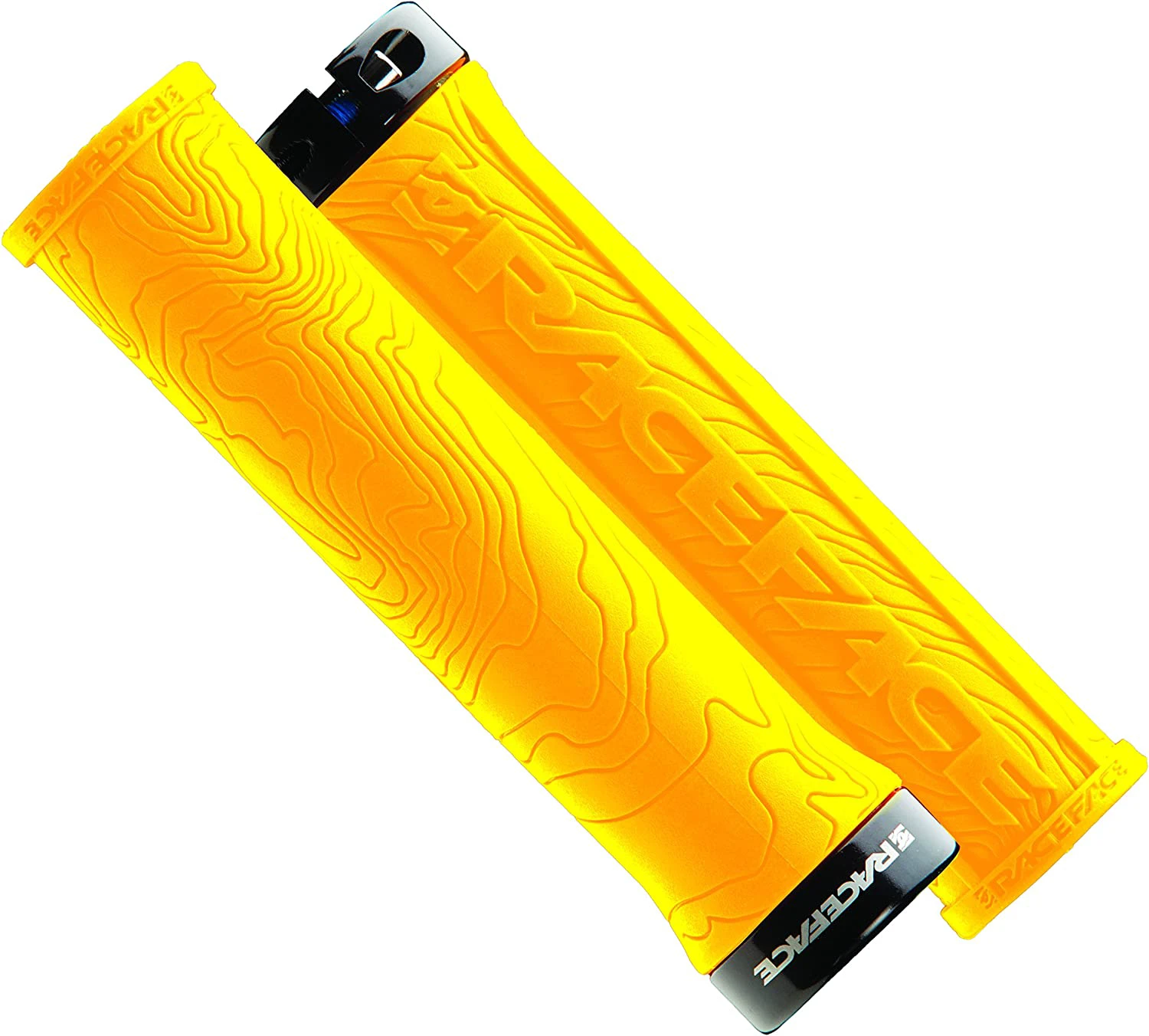 1. Mansoane Race Face Grip Half Nelson W/Lock, material cauciuc, strat superior moale, 1 pereche, culoare galben