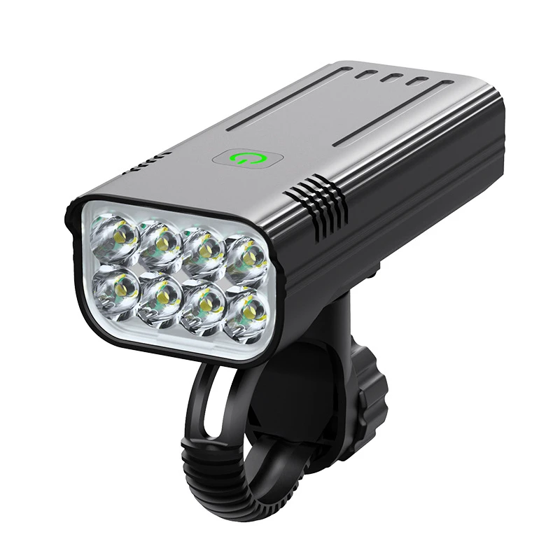1. Far Profesional pentru Bicicleta/Trotineta Latauar, 5200mAh, 10000MAh, IPX5, 12 LED-uri T6, 500 Metri, Reincarcabil USB, 5 Moduri Luminare, 10.7 × 4.5 × 3.1 cm, Aluminiu