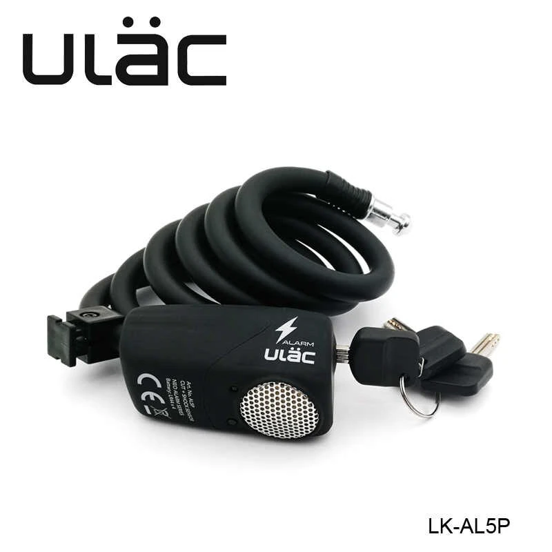 1. Antifurt bicicleta, alarma 110 decibeli, cablu otel 12mm, lungime 120cm, negru