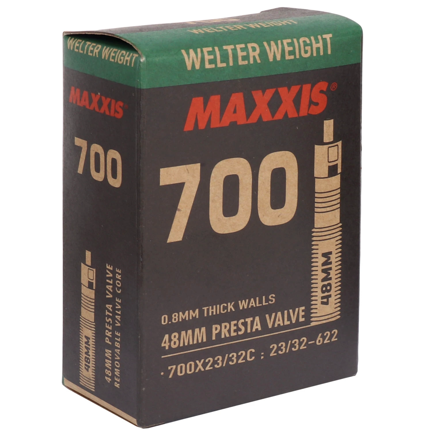 1. Camera roata cursiera Maxxis Tube Welter Weight 700X23/32C GAL-FV 48MM, valva presta
