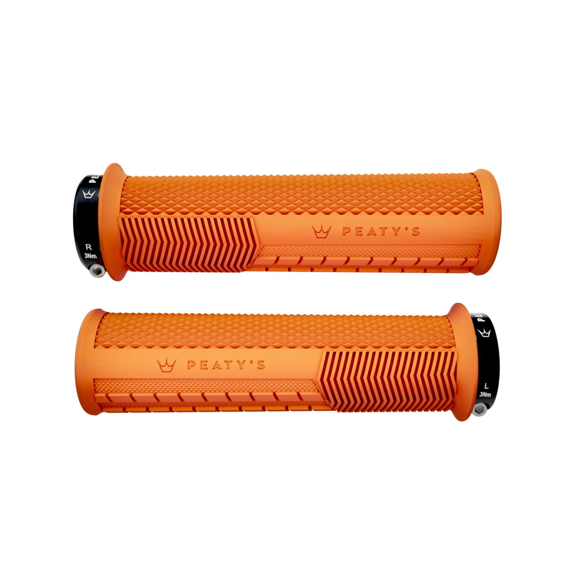 1. Mansoane profesionale Peaty's Monarch Grip Knurl 2024, compus unic din cauciuc, portocaliu