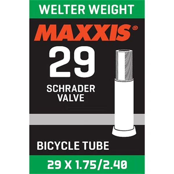 1. Camera roata bicicleta Maxxis, 29x1.75-2.40 AV 48 mm, grosime 0.8 mm, greutate 93 g