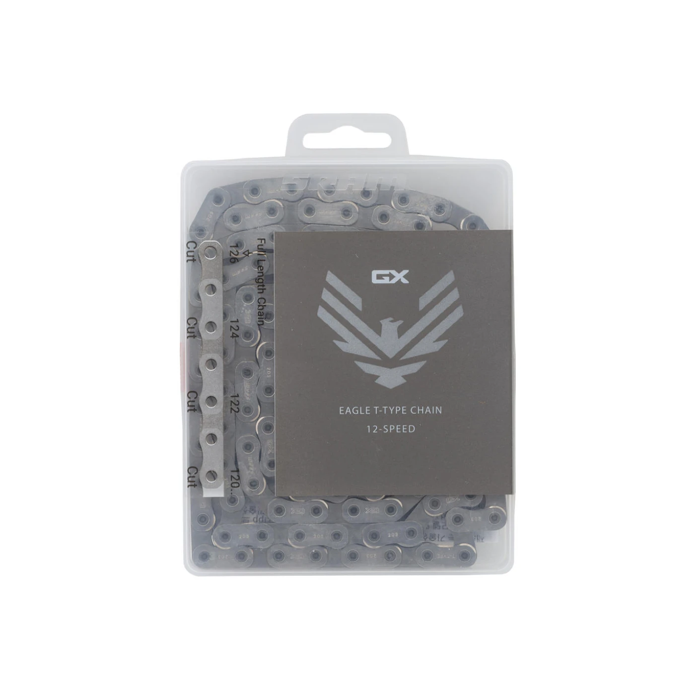 1. Lant Sram, AM CN Eagle 70 T-Type, 126 zale, argintiu, 12 viteze