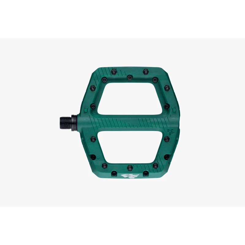 1. Pedale profesionale Race Face Chester Pedal 24 (2025), 115 x 110 mm, material compozit, 22 pini, verde