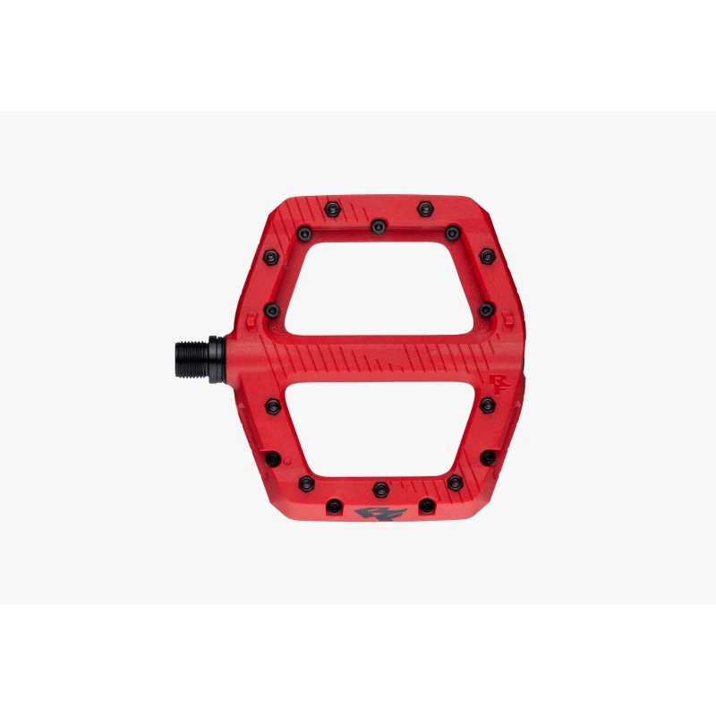 1. Pedale profesionale Race Face Chester Pedal 24 (2025), 115 x 110 mm, material compozit, 22 pini, rosu