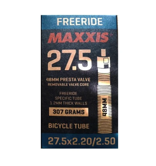 1. Camera roata bicicleta Maxxis Freeride 27.5 x 2.20/2.50, FV 48mm Presta, grosime 1.2mm, rezistenta la perforare