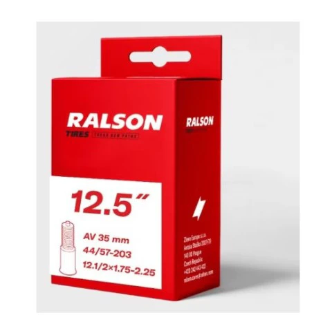1. Camera roata bicicleta Ralson 12x1.75-2.25 valva Schrader AV40 mm, butil